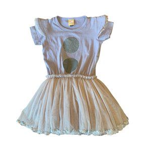 ROCK YOUR BABY Girls Clown Tutu Dress 3 3T Toddler Girl Circus Grey Silver Kid